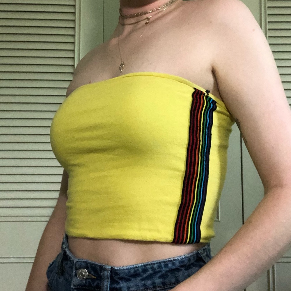 Yellow Tube Top Rainbow Sides